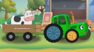 Мультики Для Детей, Едет По Полям и Катает Животных