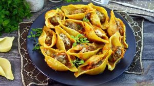 ФАРШИРОВАННЫЕ МАКАРОНЫ В ТОМАТНОМ СОУСЕ