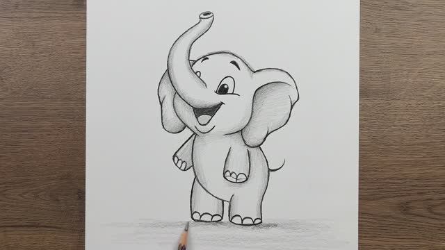 Как нарисовать МИЛОГО ВЕСЕЛОГО СЧАСТЛИВОГО СЛОНЕНКА смотреть онлайн