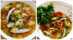 РЫБНЫЙ СУП из консервов (КИЛЬКИ и ШПРОТ) два рецепта! Пошаговые рецепты!