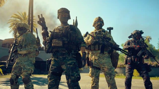 динамичная сцена сражения в видеоигре