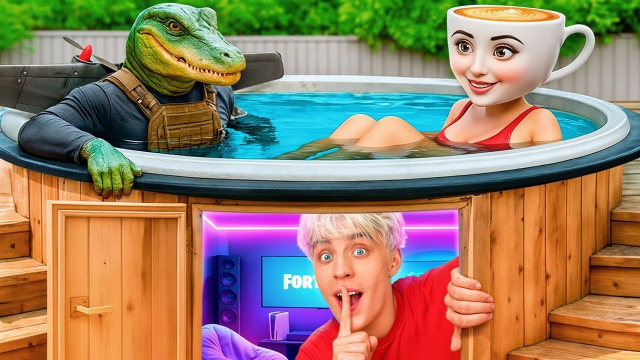 Построили 3 СЕКРЕТНЫЕ Комнаты, что-бы следить за БОМБАРДИРО КРОКОДИЛО! смотреть онлайн