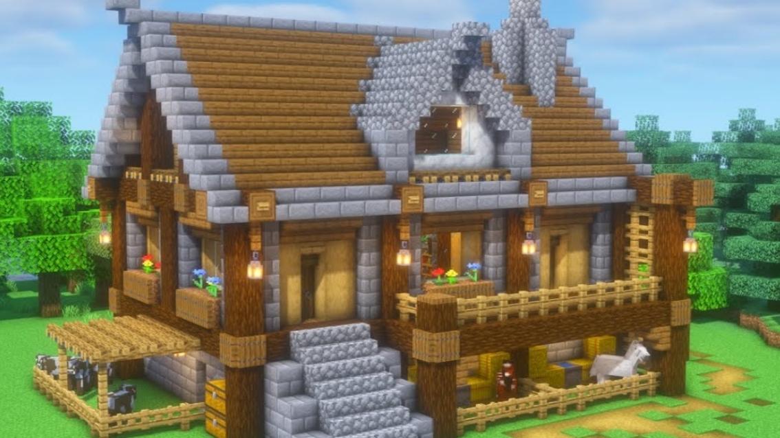 построил огромный дом на видео с декором/Minecraft смотреть онлайн