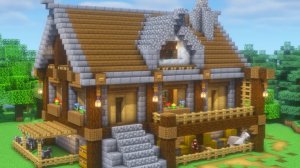 построил огромный дом на видео с декором/Minecraft