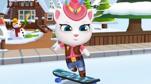 Мультфильмы для малышей - Ковбой Анджела на полуночном скейте Talking Tom Gold Run