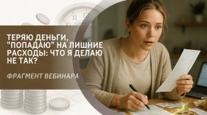Теряю деньги, "попадаю" на лишние расходы: что я делаю не так? Фрагмент бесплатного вебинара
