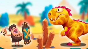 DINO BASH 2 Динозавры Атака Троглодитов #3 веселые видео игры про динозавров. Dinosaurs.