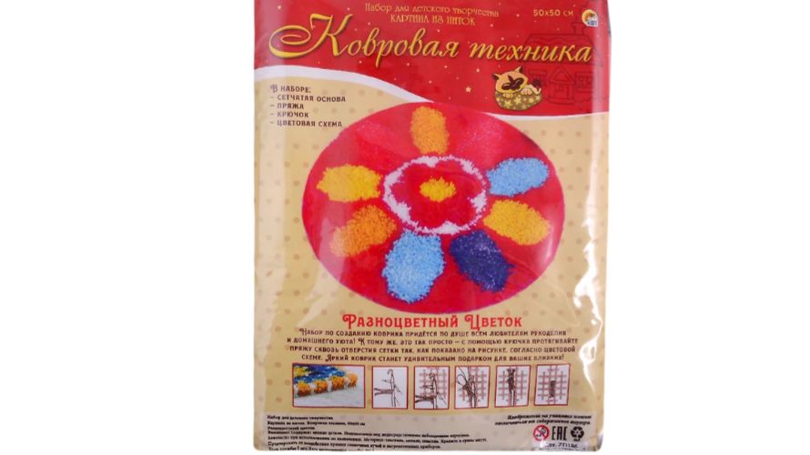 Ковровая вышивка от Рыжий кот "Разноцветный цветок" 8 смотреть онлайн