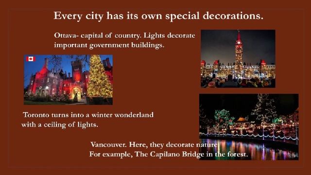 Елизавета и Лиза из 8В представляют 'Christmas Traditions of Canada'