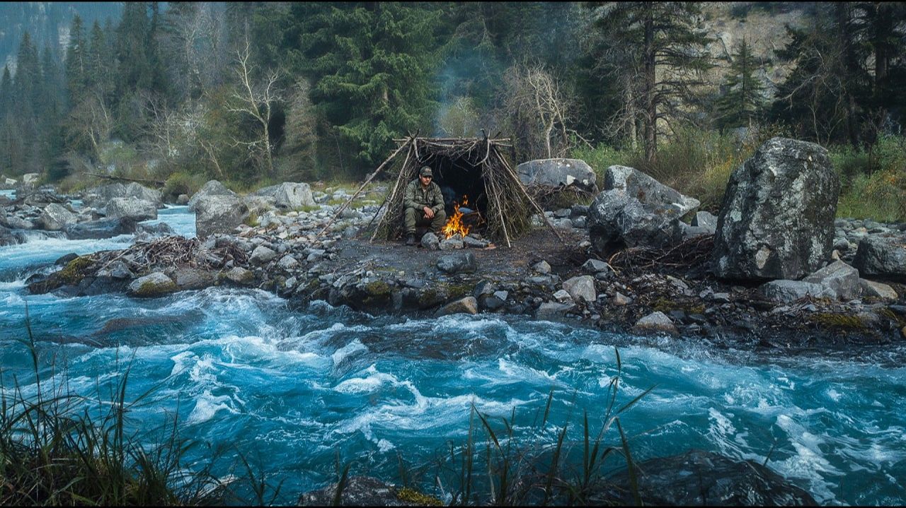 Лови рыбу и готовь в моем убежище для выживания / Приготовление рыбы на горячих камнях смотреть онлайн