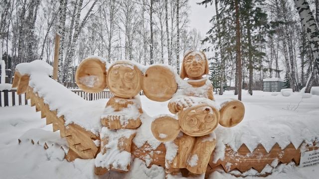 Томская область. Сельский парк Околица зимой.