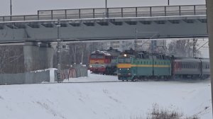 снегоуборочная Машка и ЧС7-262 с поездом №16 Волгоград–Москва | Бирюлёво