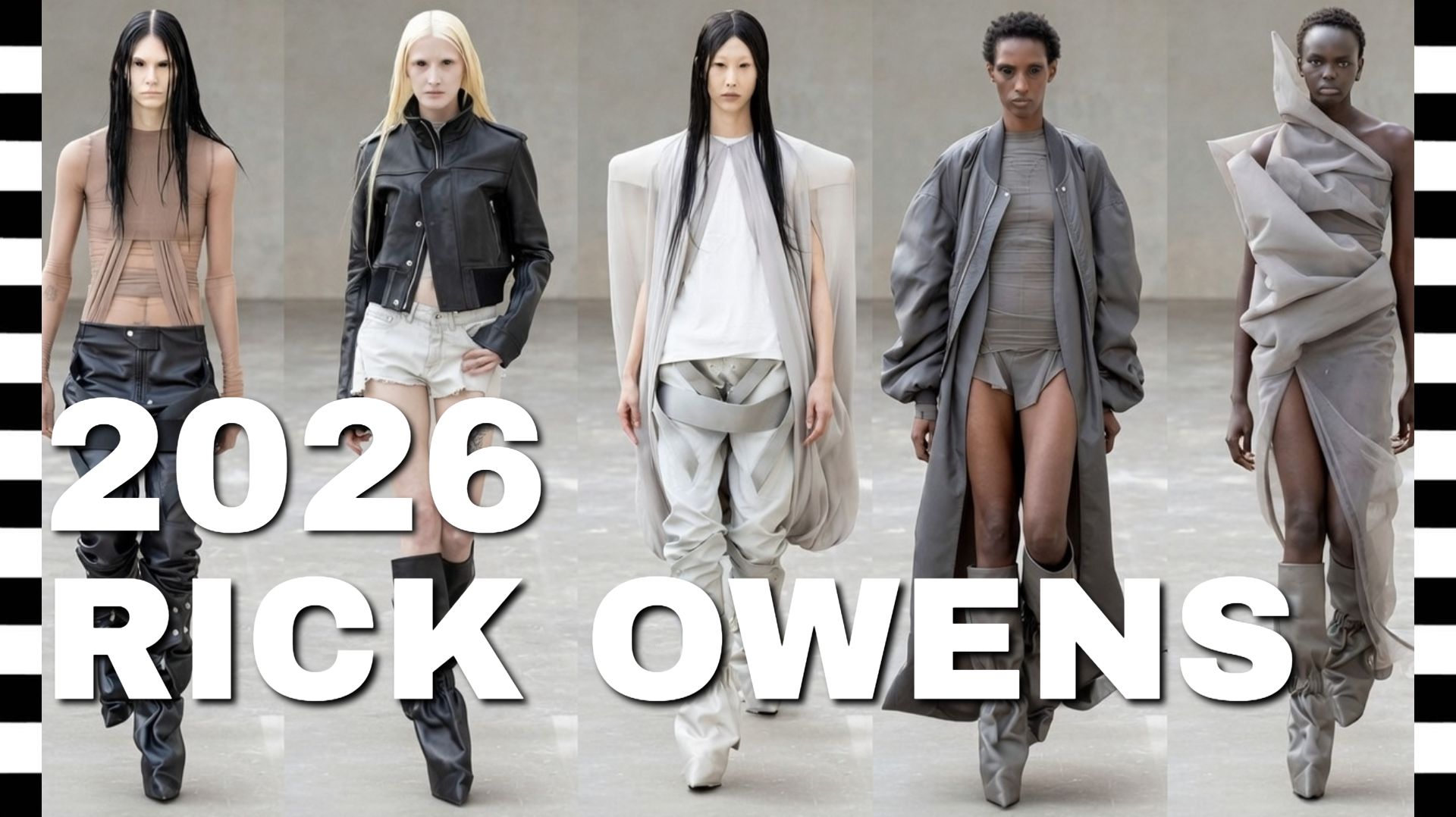 💥 RICK OWENS коллекция весна-лето 2026 в Париже, со СТОП-КАДРОМ смотреть онлайн