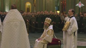 Рождественское богослужение в главном храме Вооруженных Сил Российской Федерации в Подмосковье 07.01