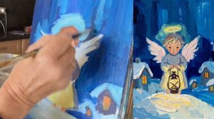 Урок рисования "Ангел", акрил