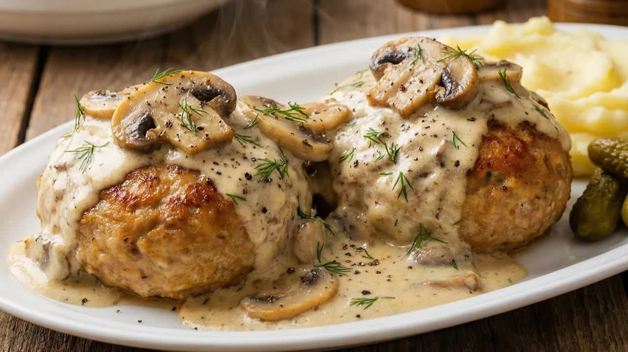 ЗАБЫЛА ПРО ОБЫЧНЫЕ КОТЛЕТЫ! Невероятно нежные котлеты с подливкой: секрет в сливочном соусе! смотреть онлайн