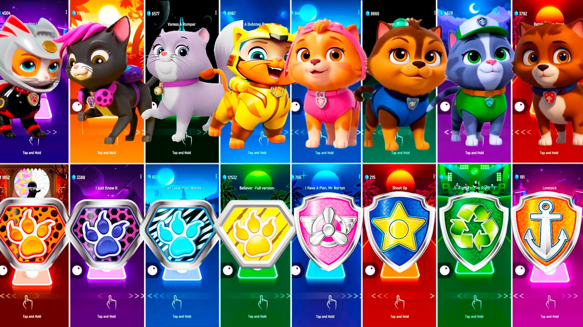 Мультики для Детей Щенячий Патруль Tiles Hop - ШЕЙД, ЛЕО, СКАЙ, ГОНЩИК, РОККИ смотреть онлайн