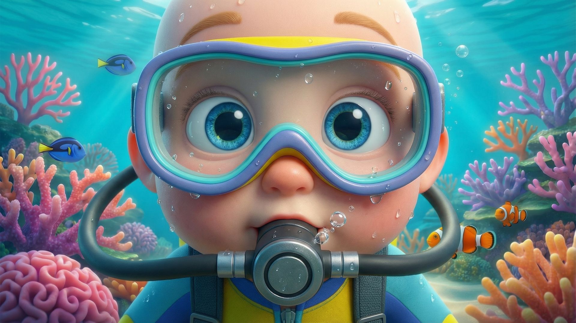 Подводный мир для малышей | Весёлая песенка про море и рыбок | Развивающий 3D мультик смотреть онлайн