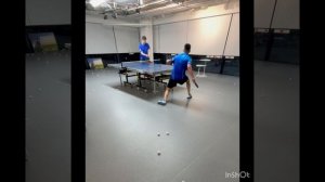 Настольный теннис.Топ спин по подрезке