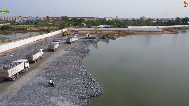 Строительство, засыпка озера щебнем смотреть онлайн