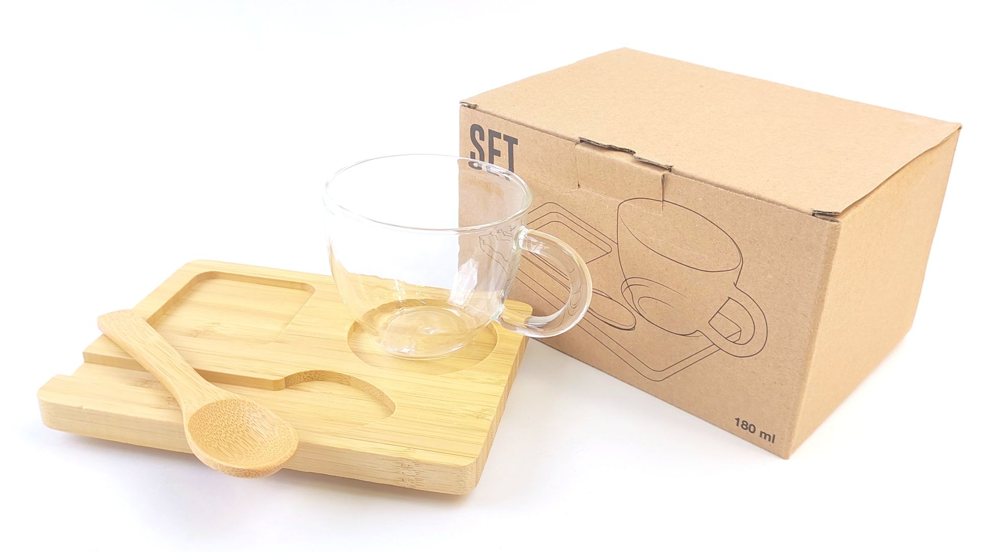 Чашка с ложкой на подставке MORKE смотреть онлайн