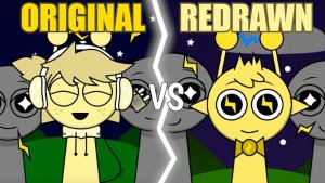 Night Time Original vs Night Time Redrawn in Incredibox Sprunki