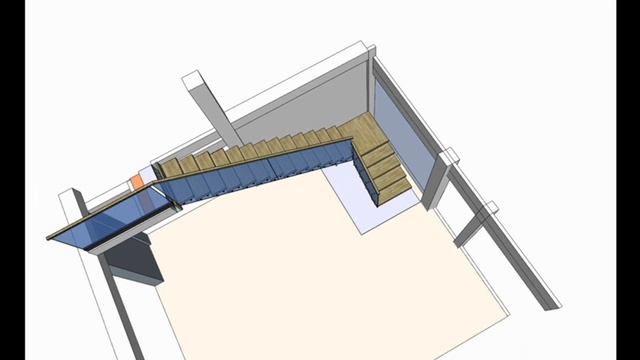 Лестница на монокосоуре с поворотом на 90 градусов. Проект, воплощение, отзыв. смотреть онлайн