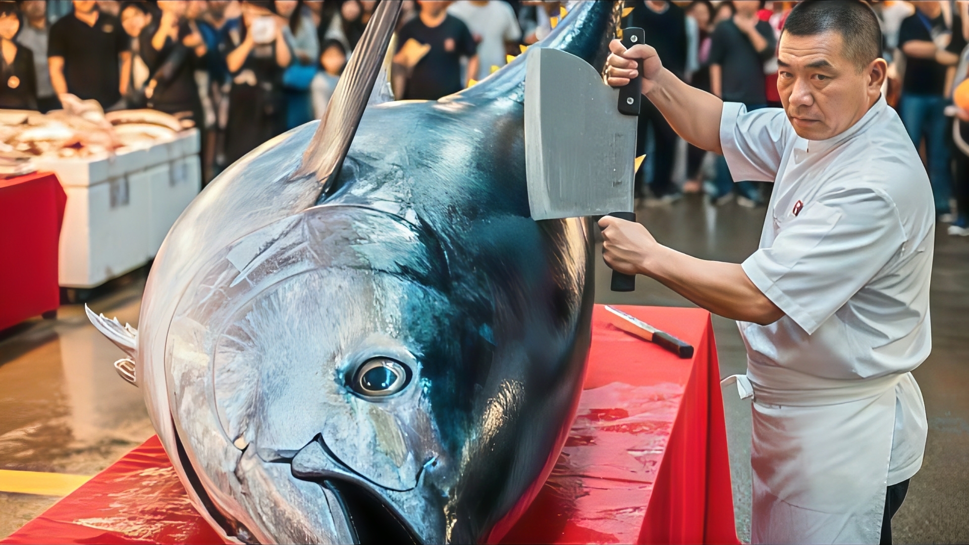 Мастерская разделка огромного голубого тунца смотреть онлайн