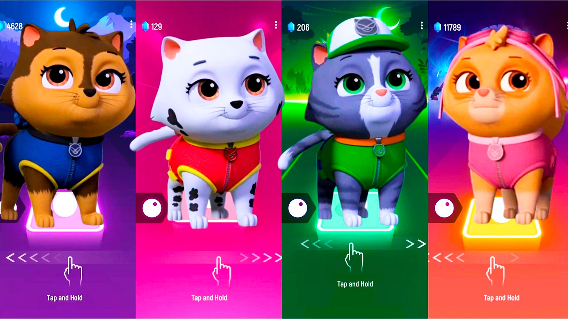 Мультики для Детей Щенячий Патруль Tiles Hop - ГОНЩИК, МАРШАЛЛ, РОККИ, СКАЙ смотреть онлайн