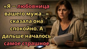 «Я - любовница вашего мужа...» - сказала она спокойно. А дальше началось самое страшное