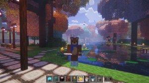 Minecraft мод FreshCraft. Проект строительства города #6. Парк с озером