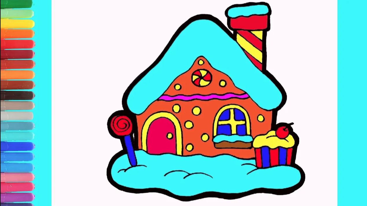 Мультик - раскраска для детей ДОМИК. Учимся как рисовать ДОМИК с детьми смотреть онлайн