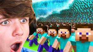 100 ЧЕЛОВЕК ПЕРЕЖИВАЮТ ПРИРОДНЫЕ КАТАКЛИЗМЫ В МАЙНКРАФТ ВИДЕО НА РУССКОМ, В МАЙНКРАФТЕ 100 MR. BEAST