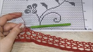 Салфетка крючком в филейной технике "Романтический вечер" Видеоописание. Часть 2