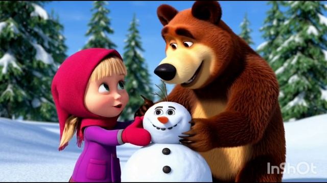 Мультфильм Маша и медведь встречают Новый год веселый мультик для малышей смотреть онлайн