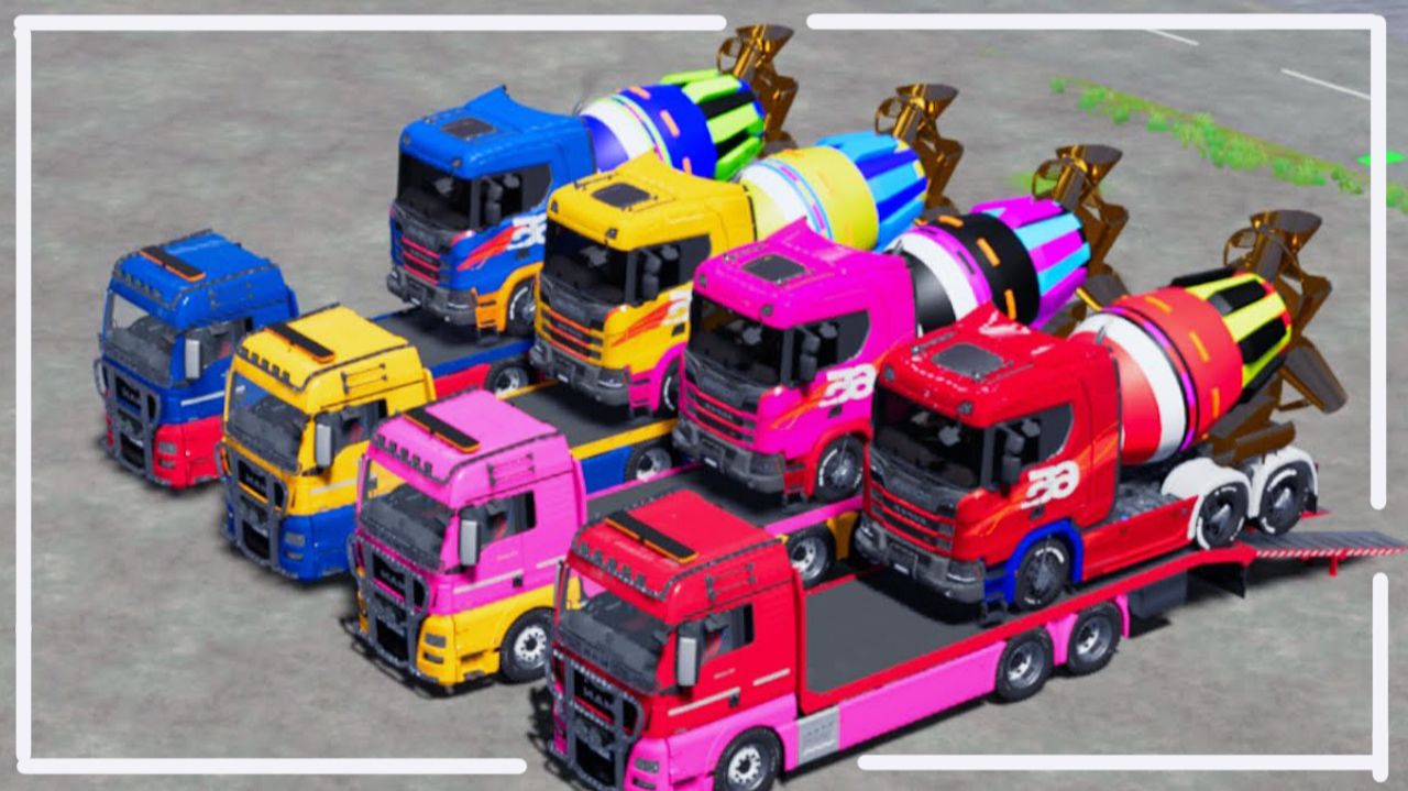 Мультики для детей и малышей про машинки. Громкие грузовики гоняют по трассам до гаража под музыку смотреть онлайн