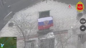 Кадры водружения флага России в н.п. Подолы Харьковской области