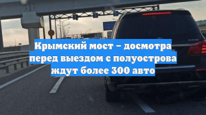Крымский мост – досмотра перед выездом с полуострова ждут более 300 авто