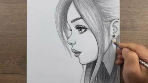 Как шаг за шагом нарисовать Девушку с длинными волосами, как легко нарисовать девушку карандашом