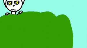 Белолап следит за мной за кустом