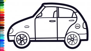 Мультик - раскраска для детей МАШИНКА. Учимся как рисовать ИГРУШКИ вместе с детьми