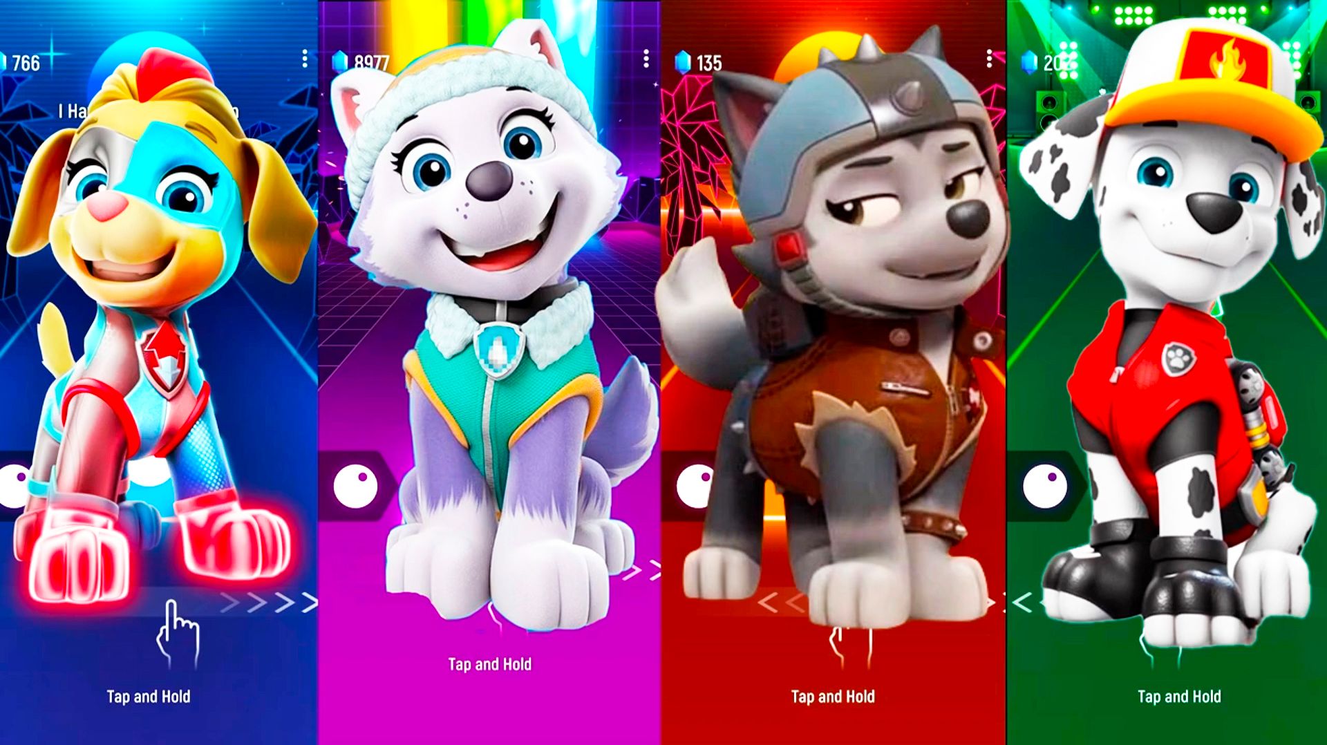 Мультики для Детей Щенячий Патруль Tiles Hop - ЭЛЛА, ЭВЕРЕСТ, ГАСКЕТ смотреть онлайн