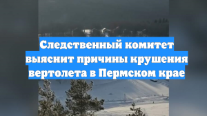 Следственный комитет выяснит причины крушения вертолета в Пермском крае