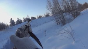 Охота на зайца в -15°С,три оленя бегаем по полям)))
