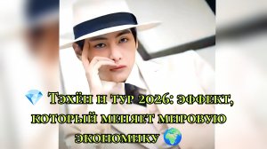💎 Тэхён и тур 2026: эффект, который меняет мировую экономику 🌍