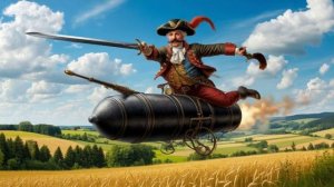 Барон Мюнхаузен летит на ядре