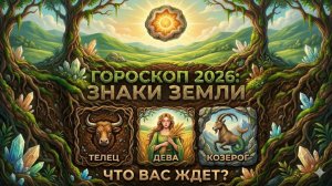 ГОРОСКОП НА 2026г. Для знаков Земли: Телец, Дева, Козерог  расклад|Таро гадание|Таро Божена|Тароскоп