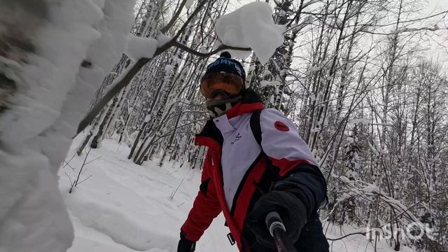 Фрирайд на сноуборде Губаха, лес смотреть онлайн