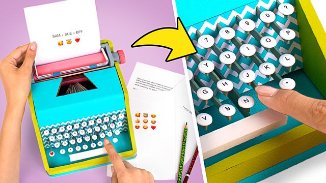 Делаем пишущую машинку из картона ⌨️ DIY  ✂️ смотреть онлайн