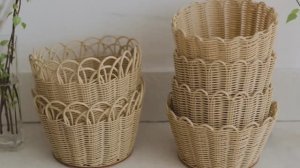 Корзинка/конфетница из ротанга на деревянной основе✨